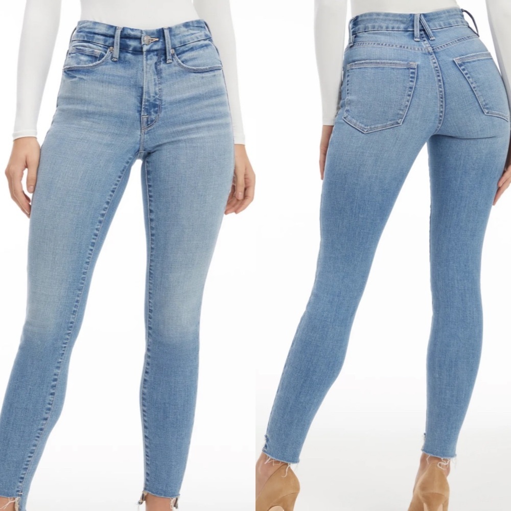 Good American good legs skinny jeans medium wash size 14/32 style GLSHRE075T